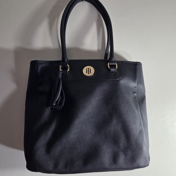 Tommy Hilfiger Handbags - Tommy Hilfiger Black Tote with Gold Accents